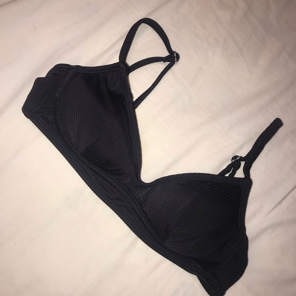 Target black ribbed bikini top